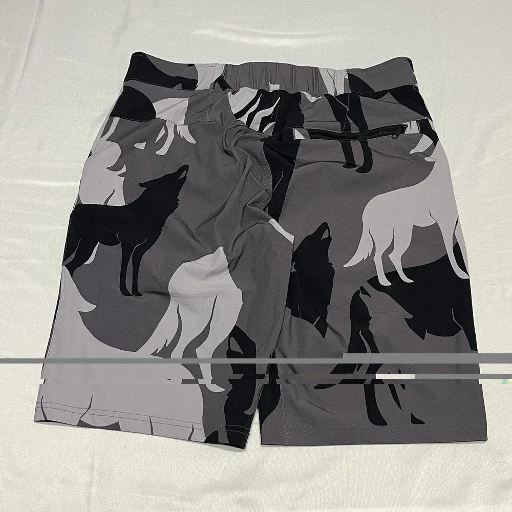 Greyson Golf Mens Swim Shorts Size 31 Gray Wolf AOP Board Unlined